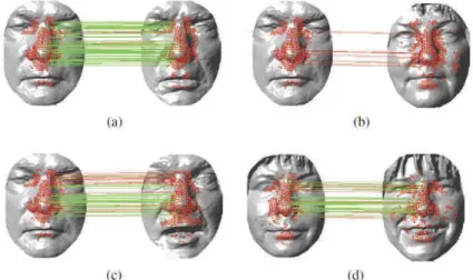 Figure 2.14 – Feature matching results. (a) Faces of an individual with a neutral