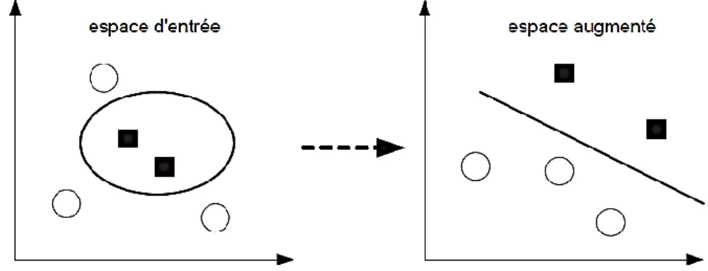 Figure 2. 2. : Transformation des données avec les noyaux de Mercer 
