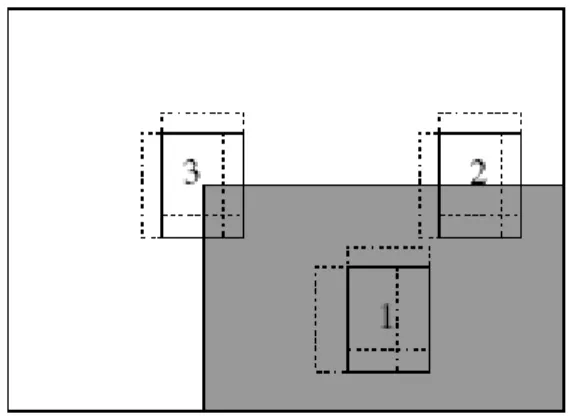 Figure III-2 : Les différentes situations considérées par le détecteur de moravec  [Bal09].