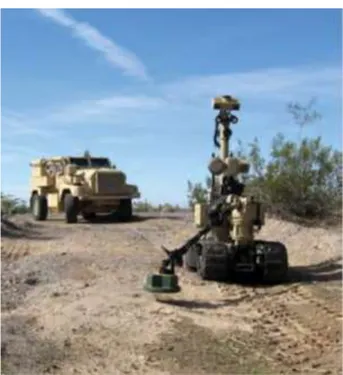 Figure 7: Système automatique de détection des bombes (AMDS: The Automated Mine  Detection System), développé par Carnegie Robotics, LLC