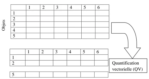 Figure 3. 1--Représentation schématique de la quantification vectorielle 