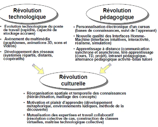 Figure 1.1 Les STIC en formation : une triple révolution 
