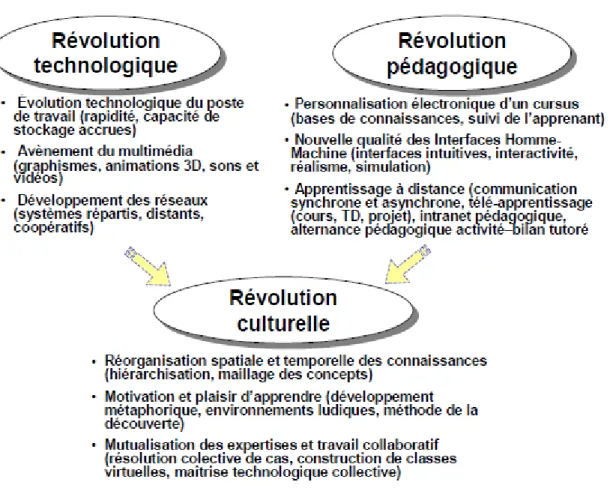 Figure 1.1 Les STIC en formation : une triple révolution 