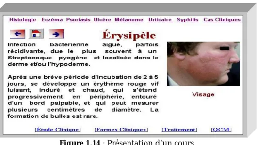 Figure 1.14 : Présentation d’un cours  1.10.3 Le système HEDAYA 