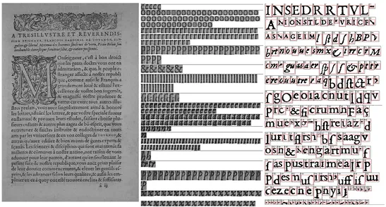 Figure 1.9: Liste des 243 formes différentes de caractères, traitées par DEBORA  1.4.5.5