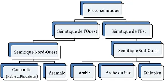 Figure 1: Classification traditionnelle des langues sémitiques                                     (Versteegh &amp; Versteegh , 1997) 
