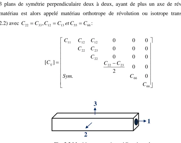 Fig. 2.2 Matériau composite unidirectionnel. 