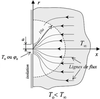Figure 1.4 : Constriction en milieu semi-infini. 