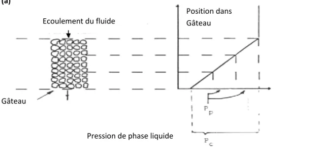 Figure 8.  Différence de pression à travers un gâteau de filtration idéale [30]. 