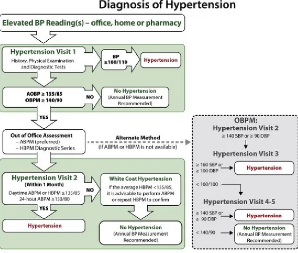 Figure 1 : Algorithme de diagnostic de l’hypertension au Canada 