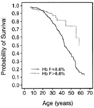 Figure 6.  Survival of sickle cell disease patients in the cooperative study of sickle  cell disease (CSSCD) 