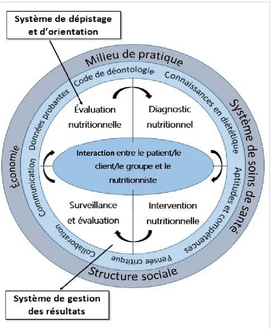 Figure 1 : Le modèle du processus de soins en nutrition – version adaptée [20]  