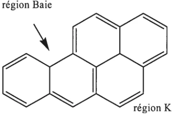 Figure 3. Régions baie et K du Benzo(a)pyrène