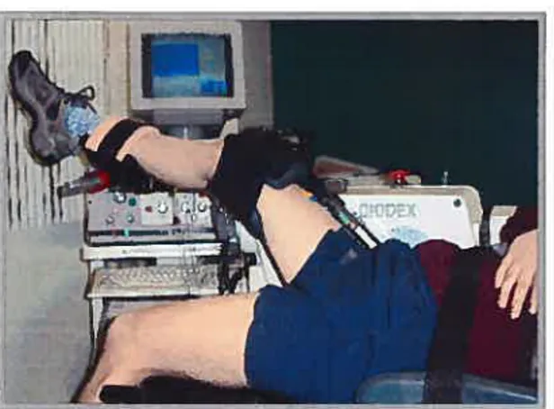 Figure 3.3: Évaluation de la force musculaire maximale des fléchisseurs et extenseurs à la hanche.