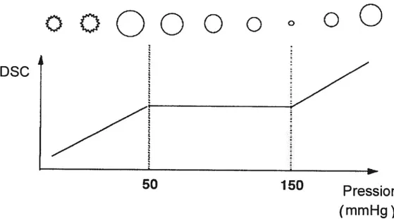 Figure 3. Schéma de l’autorégulation cérébrale représentant la variation du