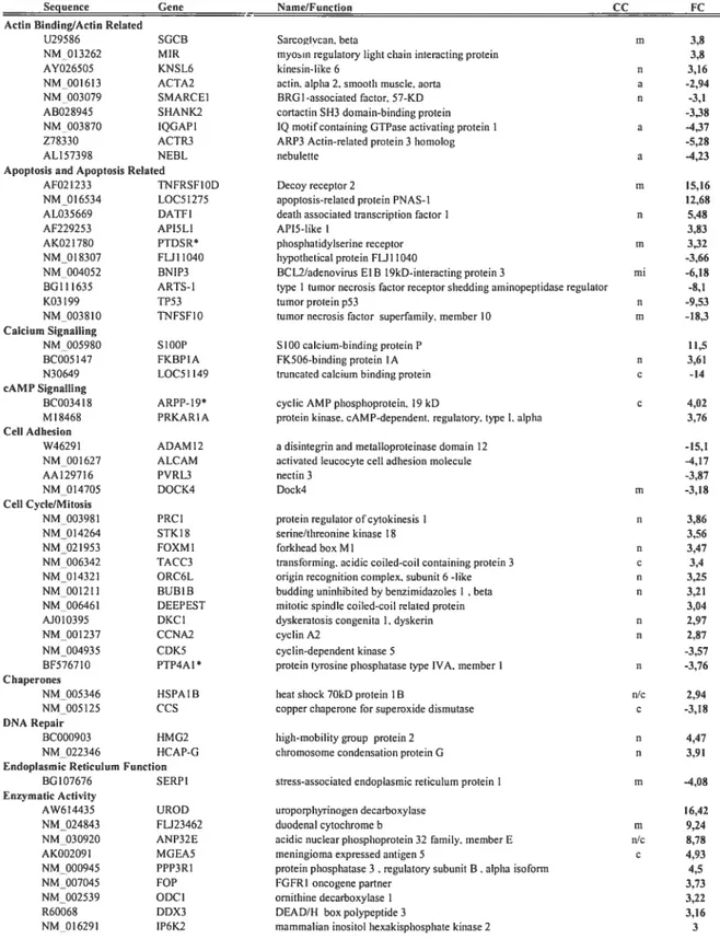 Table 3: Gene expression changes in celis expressing His-bPABPN1mut 4$ h post infection