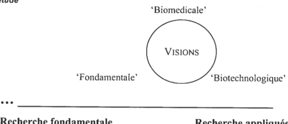 Figure 6: Types de visions de la recherche présentés par les chercheurs de