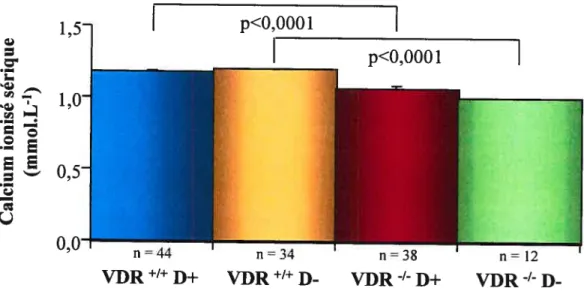 Figure 4. Effet de la carence en vitamine D sur les concentrations