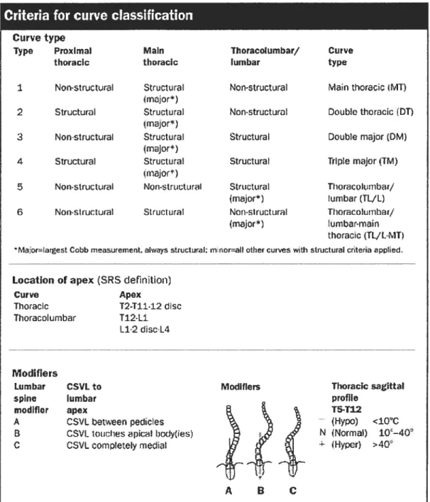 Figure 6: Classification de Lenke