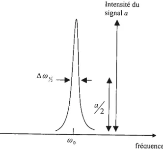 fIGURE 1. 6 Forme lorentzienne de la transformation de Fourier du signal de précession libre en spectre de fréquences