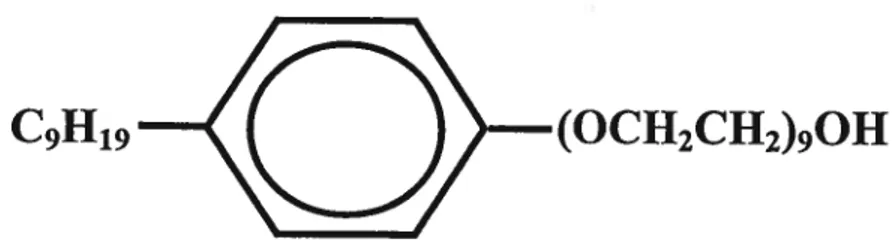 Figure 5: Structures moléculaires du Nonoxynol-9 et du FTDBA.