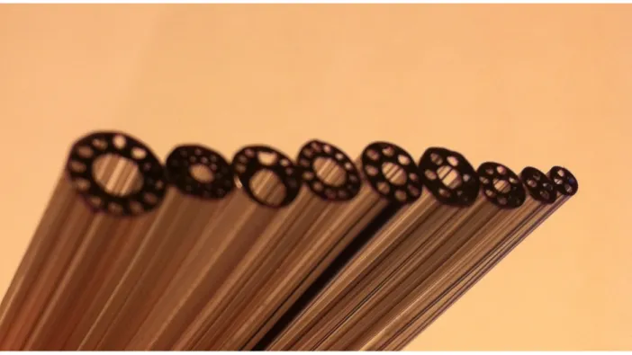 Figure 1.    Illustration of different extrusions used for conventional water-perfused  manometry catheters