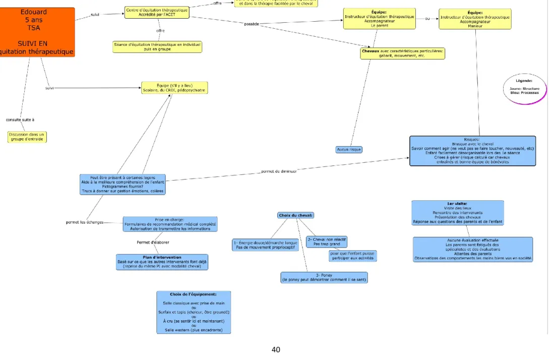 Figure 5 – Edouard – Modèle logique partiel d’équitation thérapeutique – Structures/Processus d’action 