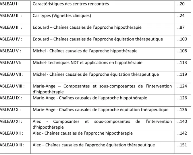 TABLEAU I :   Caractéristiques des centres rencontrés  …20 