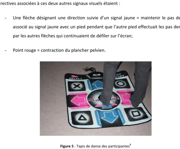 Figure 5 : Tapis de danse des participantes 8