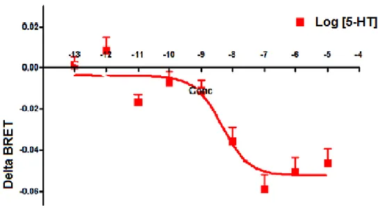 Figure 9. Courbe dose réponse de la production d’AMPc en fonction de la concentration de 