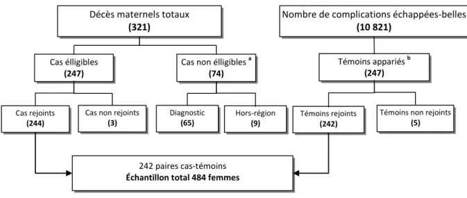 Graphique 3 Échantillon final, étude cas-témoin, Kayes, Mali, février 2008 – juin 2011 
