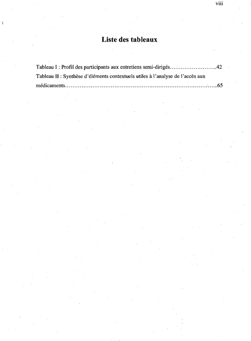 Tableau l  : Profil des participants aux entretiens semi-dirigés .... ' .....................