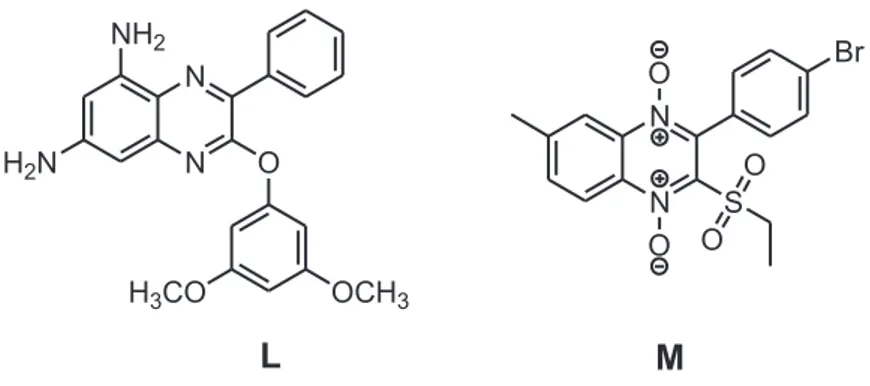 Figure 8 : structure chimique des composés L et M 