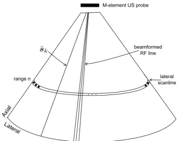 Figure 2.2: The main US imaging elements to model beamforming.