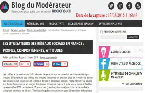 Figure 3.6: Exemple d’une ressource contenant des signaux sociaux