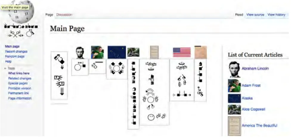 Figure 2.16: Home screen of the ASL Wikipedia Project (available at http://ase .wikipedia.wmflabs.org/wiki/Main Page)