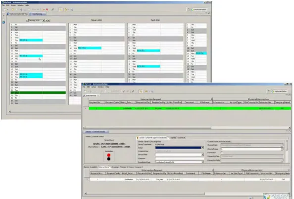 Figure 11: Exemples de configuration de l'application permettant l'affichage de la vue planning mais également de la  vue des interventions 