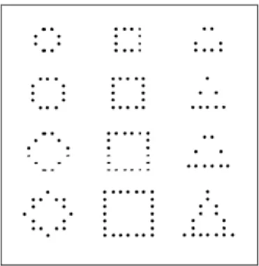 Figure 6 : Motifs à discriminer avec le TDU dans sa première version (Bach-y-Rita et al., 1998) 