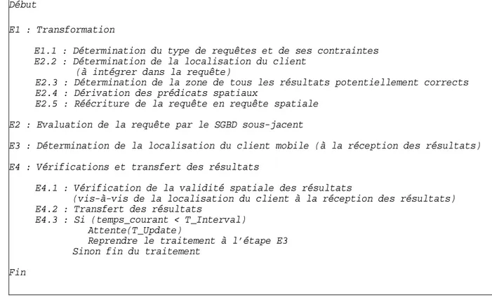 Figure 13 : Etapes de traitement d’une requête RDL continue lorsqu’une solution basée  sur la détermination de tous les résultats potentiellement corrects est adoptée  4.3