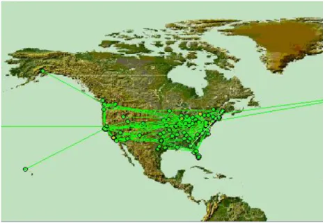 Figure 1.4 : Visualisation des backbones du réseau AT&amp;T  