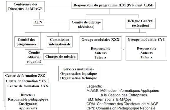 Figure 2.  Organisation du consortium IEM 