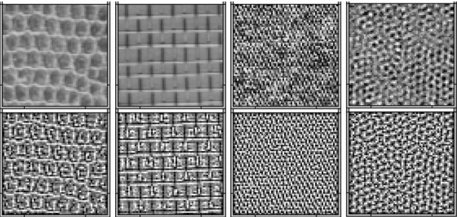 Figure 14 : Exemple de 4 représentations graphiques de textures à l’aide du codage de niveau de gris 
