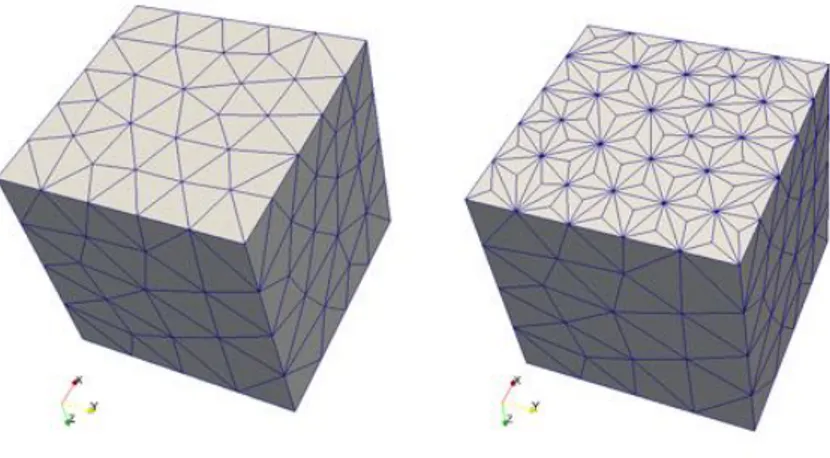 Figure 4.3 – Résultat de l’opérateur CREA_PATCH en 3D sur une face d’un cube maillée en TETRA 4.