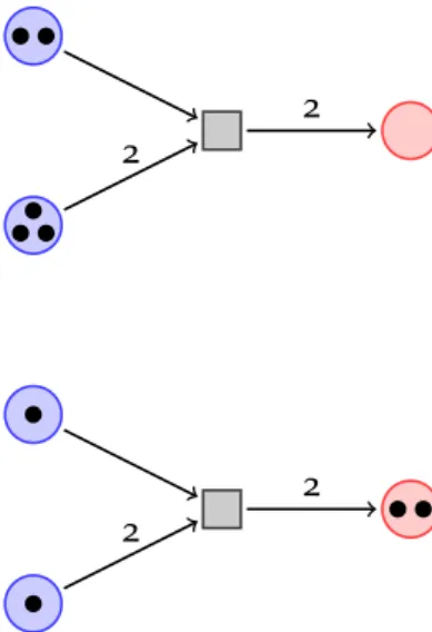Figure 2.8: Petri net enabled transition fire example