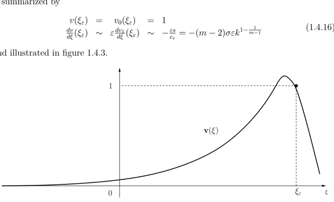 Figure 1.4.3: structure of the perturbation in the cold zone at scale ξ = x/ε.