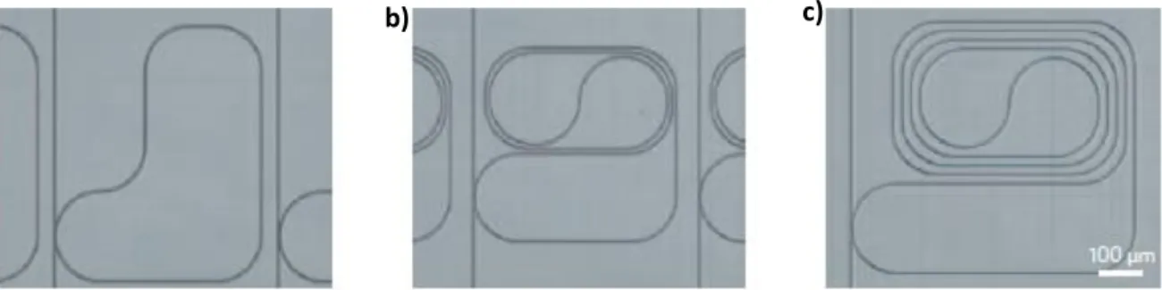 Fig 12. Résonateurs à base de guides d’onde planaires intégrés. Des longues cavités résonantes 
