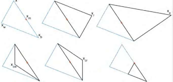 Figure 2.7: NMS movements for a 2D example. 