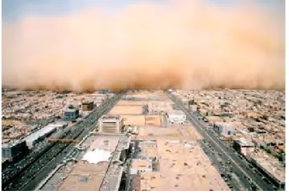 Figure 1.4 – Photo de l’épisode de poussières désertiques s’étant abattu sur la ville de Riyad en Mars 2009