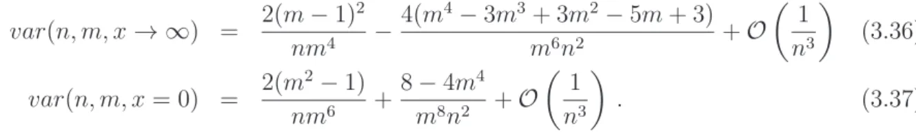 Table 3.1.: Comparaisons entre les valeurs num´eriques et analytiques de hIi et σ