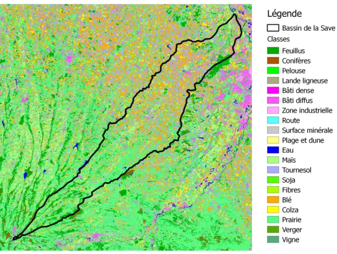 Figure I-4.2: Occupation des sols sur le bassin de la Save 